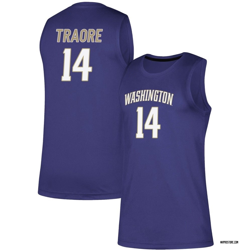 Men's Mady Traore Washington Huskies Replica Basketball Jersey - Purple